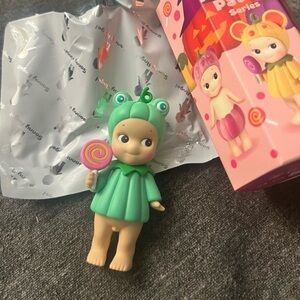 Green Frog Costume Doll with Lollipop